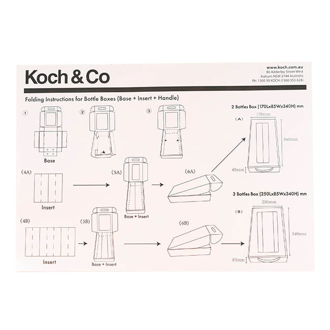 Wine Window Carry Box 3 Bottles White Pack 2 (25x9x34cmH)