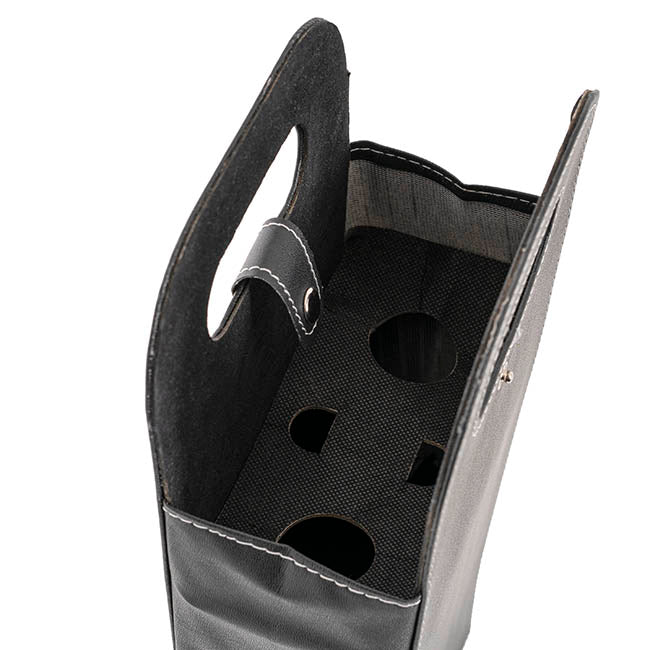 Premium Wine Bag Faux Leather Double Black (16x9x41Hcm) Logo