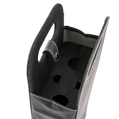 Premium Wine Bag Faux Leather Double Black (16x9x41Hcm) Logo