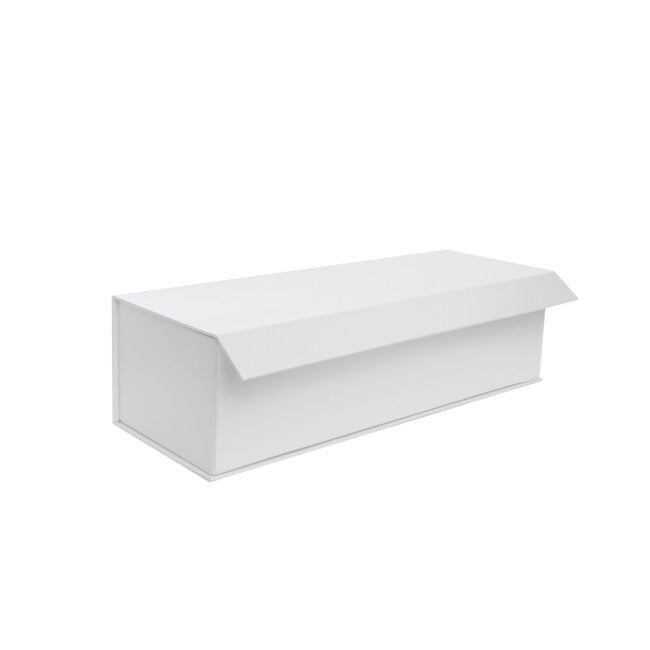 Wine Box Magnetic Lid Ribbed White (11x9x33.5cmH)
