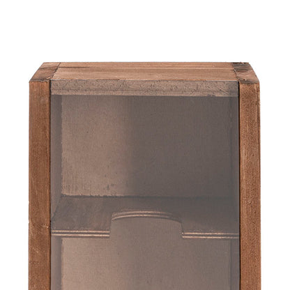 Wooden Wine Box Clear Perspex Lid Brown (36.5x11.5x11.5cmH)