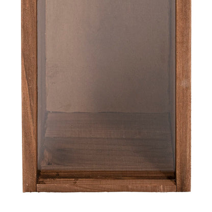 Wooden Wine Box Clear Perspex Lid Brown (36.5x11.5x11.5cmH)