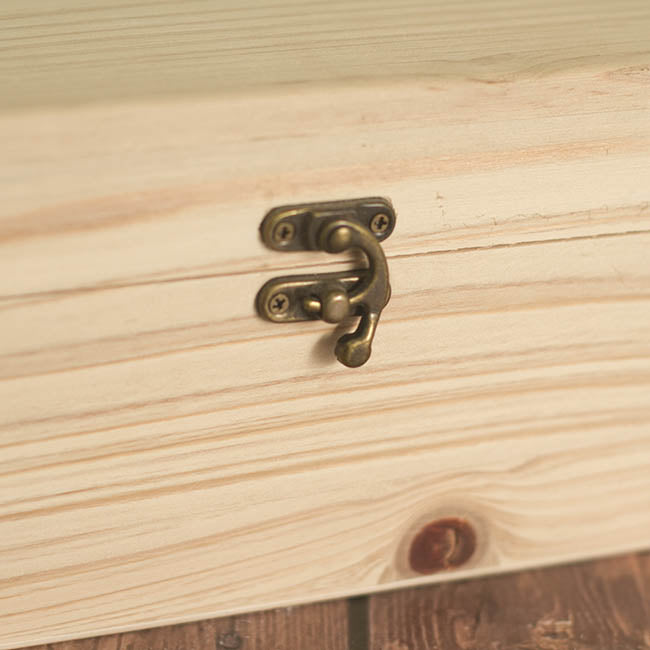 Wooden Wine Box Hinged Lid Natural (36.5x11.5x11.5cmH)