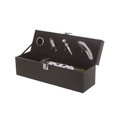 Premium Wine Box with Accessories Black (35.5x10x12cmH)