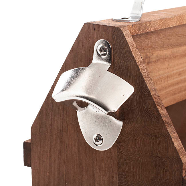 Wooden Bottle Caddy Carrier 6 Bottle Natural (21x15x25cmH)