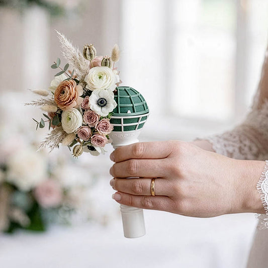 Strass Bridal Bouquet Holder No.1 Straight Thick Handl (7cm)