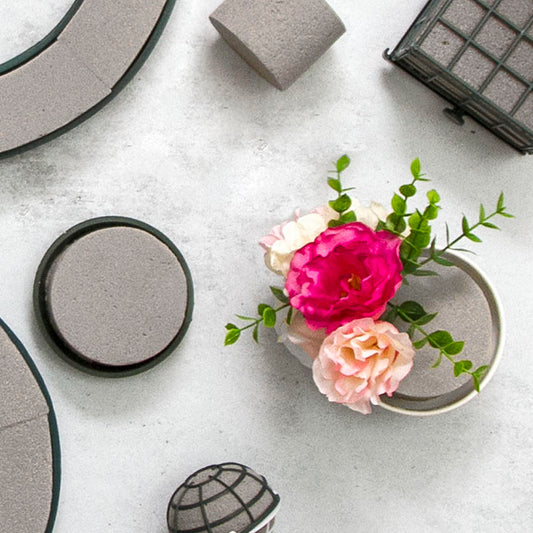 Dry Strass Foam with Florist Design Bowl (12cmDx8.5cmH)