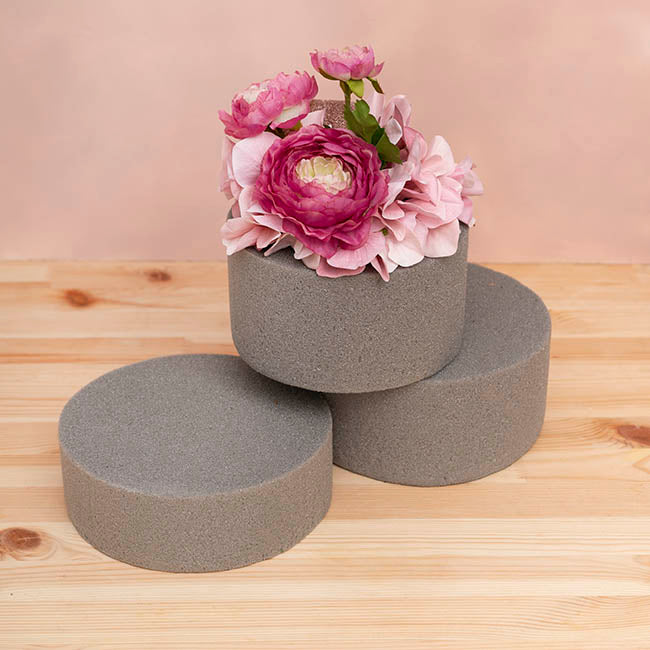 Dry Strass Floral Foam IDEAL Cake Cylinder (19Dx6cmH)