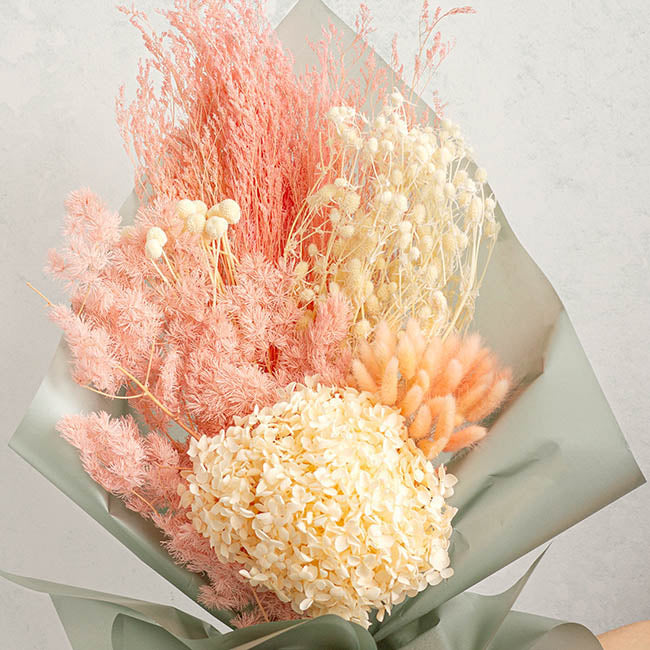 Preserved Dried Billy Button Bunch 20 Stems White