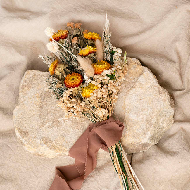 Preserved Dried Mixed Flower Arrangement Beige (55cmH)