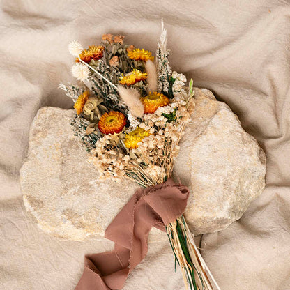 Preserved Dried Mixed Flower Arrangement Beige (55cmH)