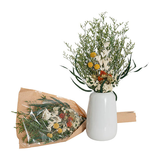 Preserved Dried Mixed Flower Arrangement Green (55cmH)