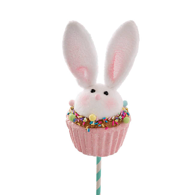 Bunny Cupcake Pick Pack 2 Pink (9.5x7x33cmH)