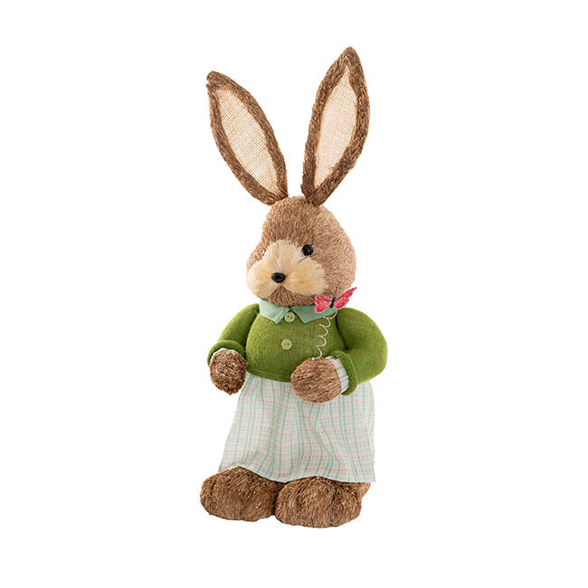 Standing Female Bunny w Butterfly Green (62cmH)