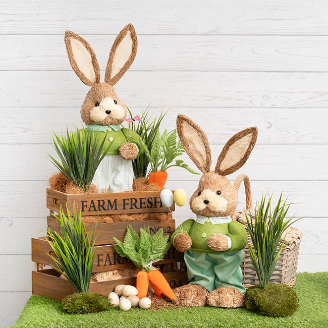 Standing Female Bunny w Butterfly Green (62cmH)