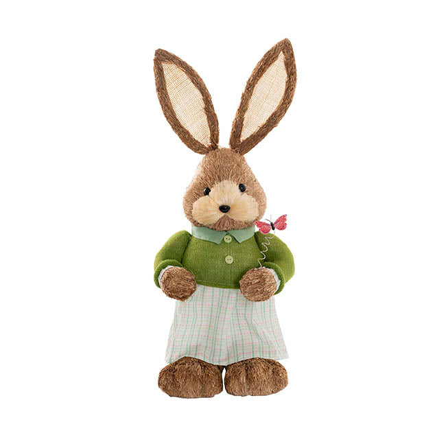 Standing Female Bunny w Butterfly Green (62cmH)