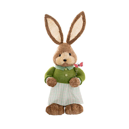 Standing Female Bunny w Butterfly Green (62cmH)