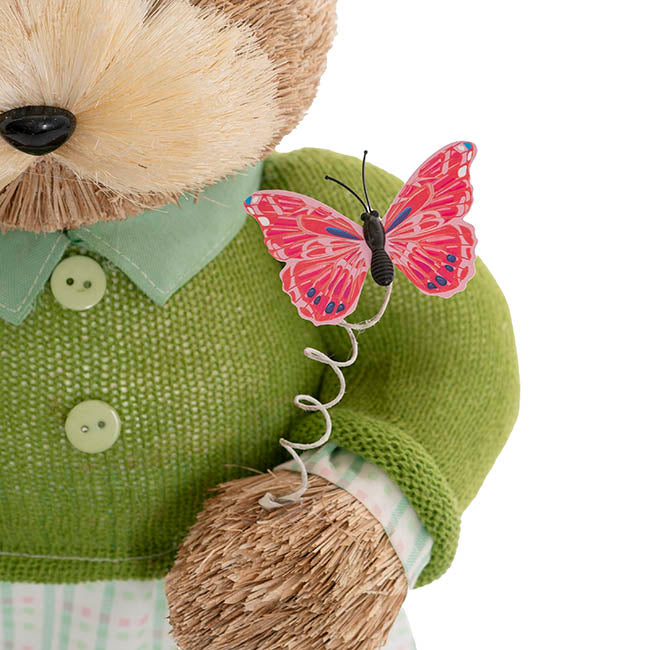 Standing Female Bunny w Butterfly Green (62cmH)