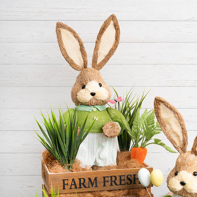 Standing Female Bunny w Butterfly Green (62cmH)