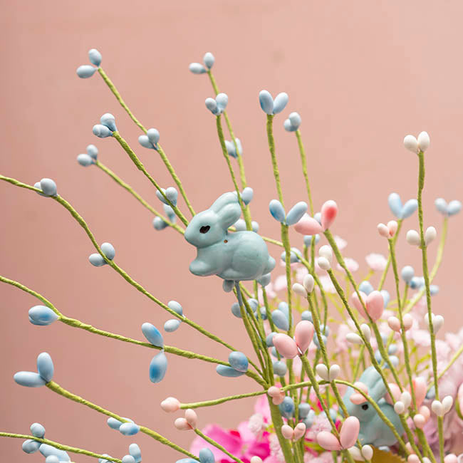 Decorative Bunny Spray Blue (48cmH)