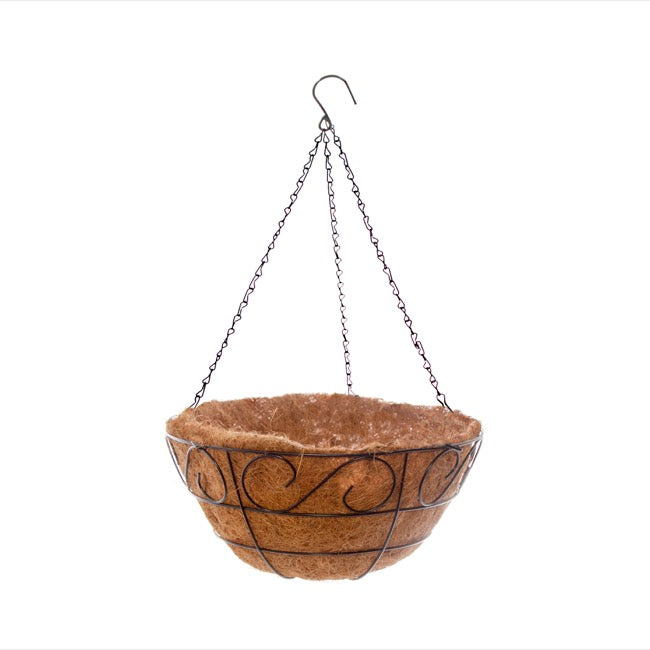 Metal Hanging Basket Scroll with Insert (30.5cm)