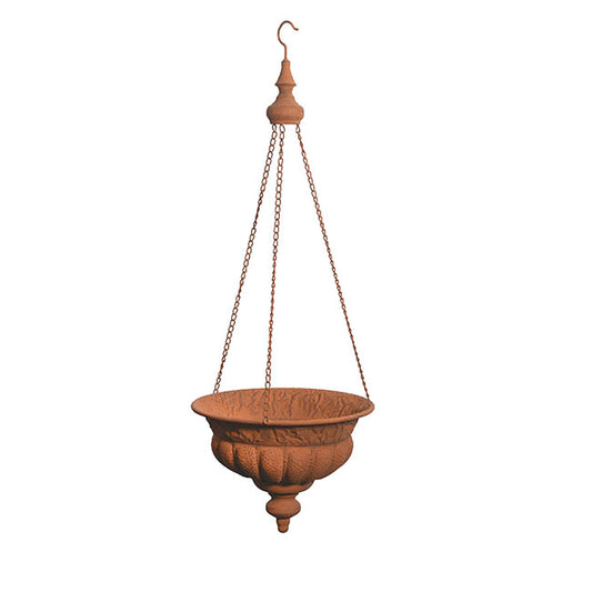 Hanging Metal Planter Pot Rustic Brown (34.5x94cmH)