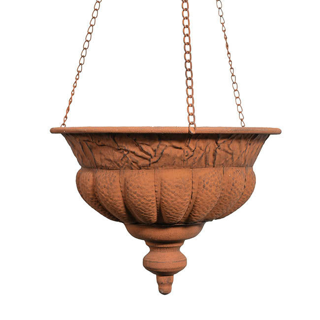 Hanging Metal Planter Pot Rustic Brown (34.5x94cmH)