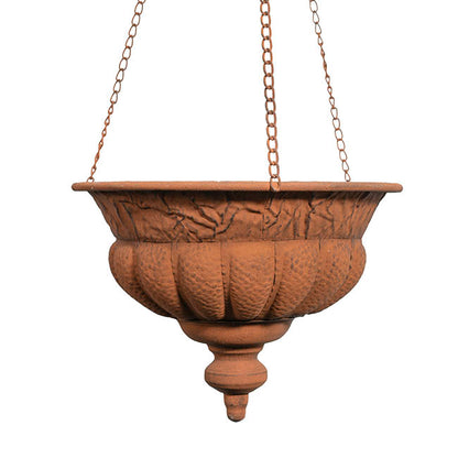 Hanging Metal Planter Pot Rustic Brown (34.5x94cmH)