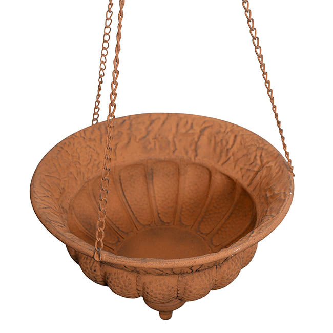 Hanging Metal Planter Pot Rustic Brown (34.5x94cmH)