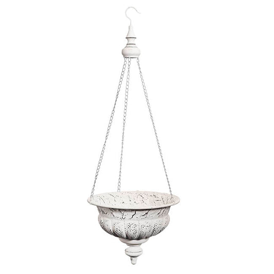 Hanging Metal Planter Pot Antique White (34.5x94cmH)