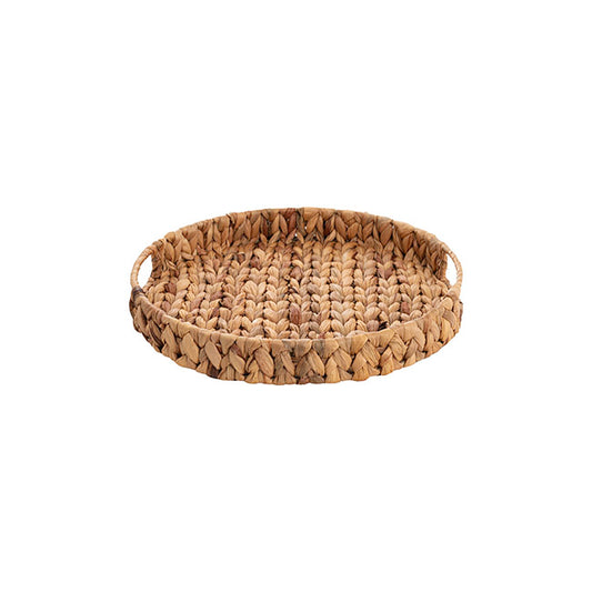 Bellagio Round Hyacinth Woven Tray Natural (35x35x5cm)