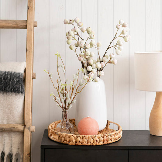 Bellagio Round Hyacinth Woven Tray Natural (35x35x5cm)