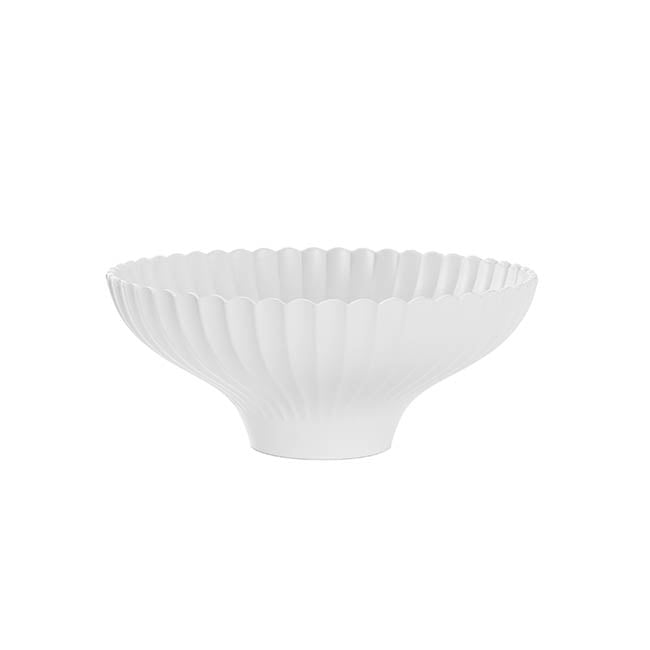 Scallop Bowl Matte White (24cmDx10cmH)