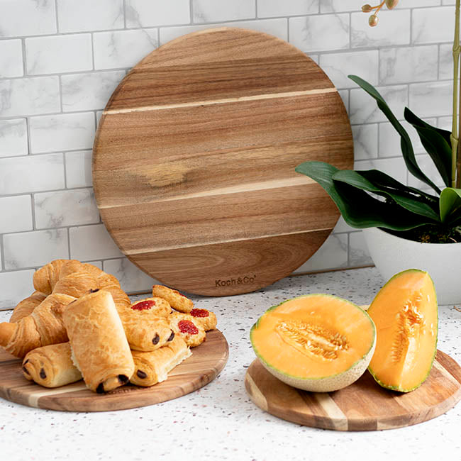 Acacia Wood Round Serving Board Brown (35cmDx1.5cmH)