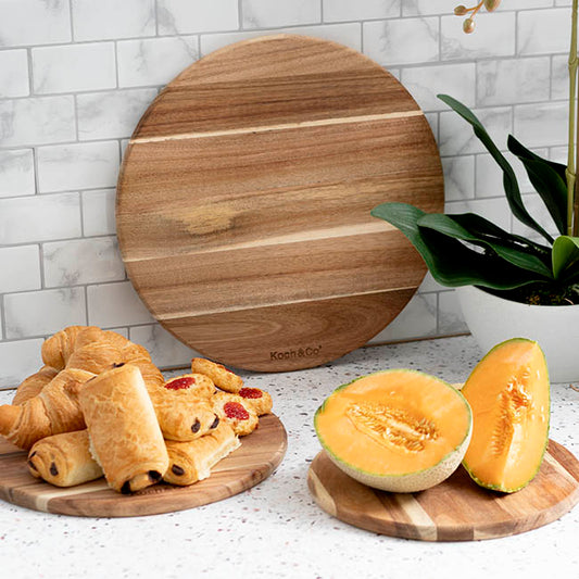 Acacia Wood Round Serving Board Brown (35cmDx1.5cmH)