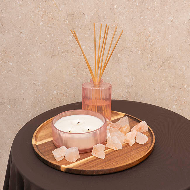 Acacia Wood Round Serving Tray Brown (25cmDx1.5cmH)
