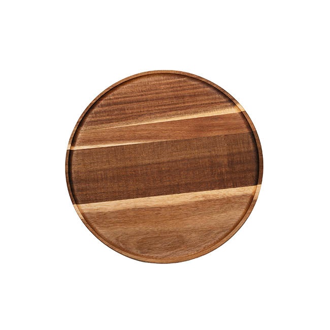 Acacia Wood Round Serving Tray Brown (30cmDx1.5cmH)