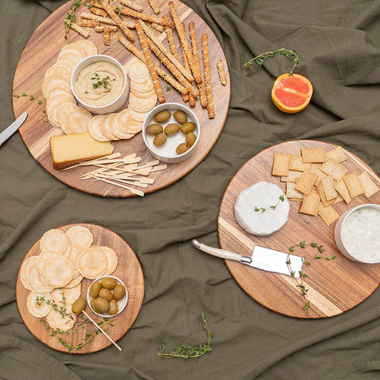 Acacia Wood Round Serving Board Brown (45cmDx1.5cmH)