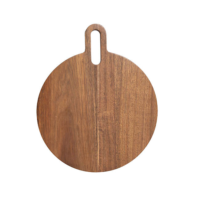 Round Acacia Wood Paddle Serving Board Brown (31x38x1.5cmH)