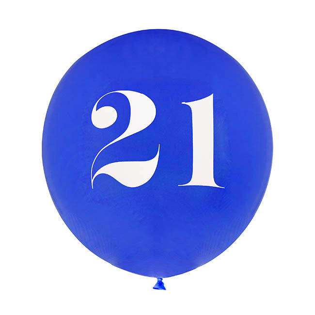 21st Birthday Assorted Party Balloons Set 6 Blue (30cmD)