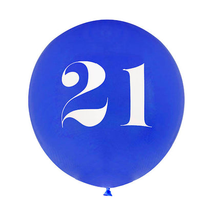 21st Birthday Assorted Party Balloons Set 6 Blue (30cmD)