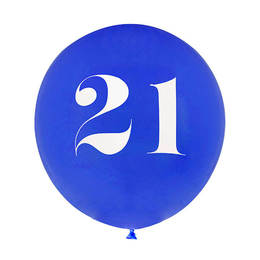 21st Birthday Assorted Party Balloons Set 6 Blue (30cmD)
