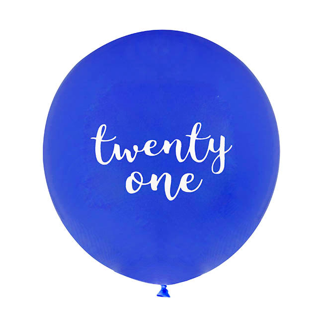 21st Birthday Assorted Party Balloons Set 6 Blue (30cmD)