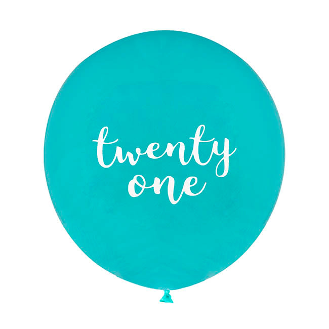 21st Birthday Assorted Party Balloons Set 6 Blue (30cmD)
