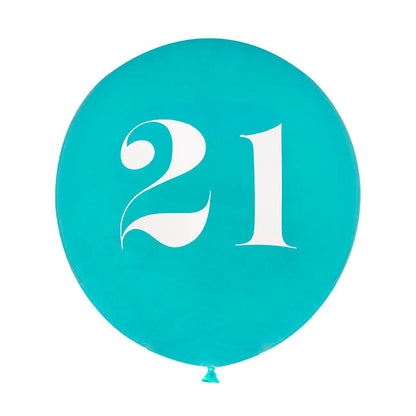 21st Birthday Assorted Party Balloons Set 6 Blue (30cmD)