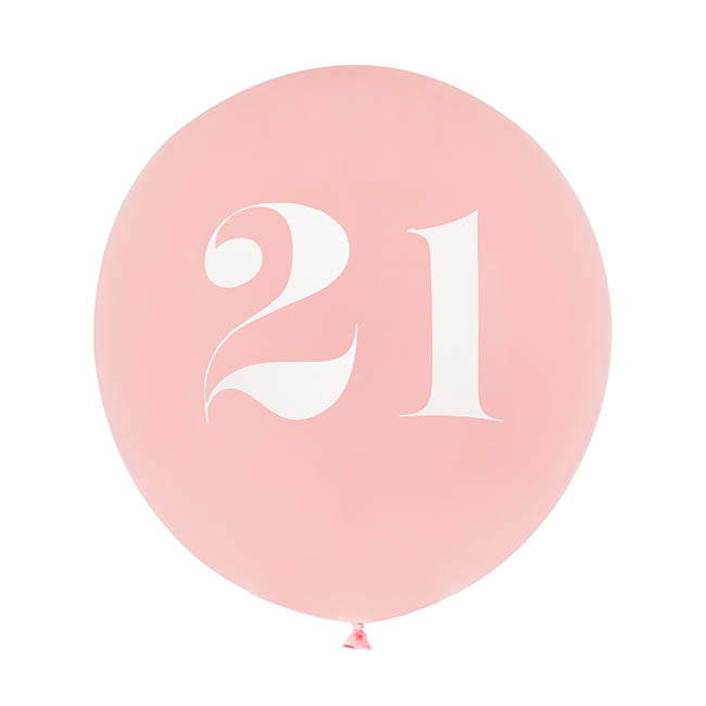 21st Birthday Assorted Party Balloons Set 6 Pink (30cmD)