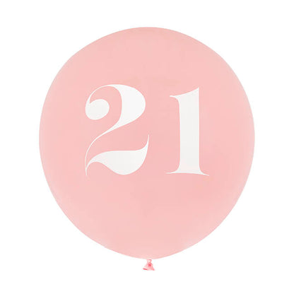 21st Birthday Assorted Party Balloons Set 6 Pink (30cmD)