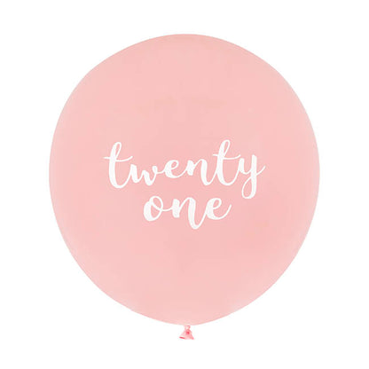 21st Birthday Assorted Party Balloons Set 6 Pink (30cmD)