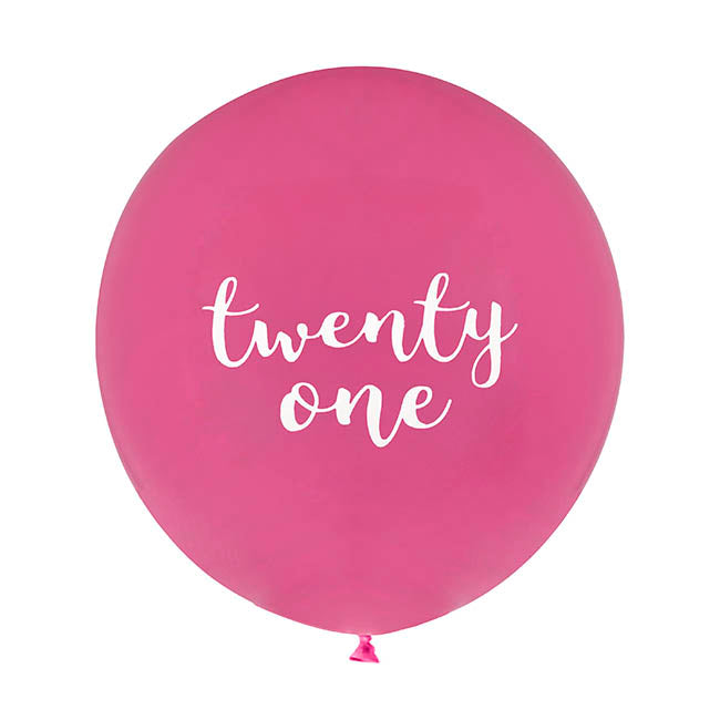 21st Birthday Assorted Party Balloons Set 6 Pink (30cmD)