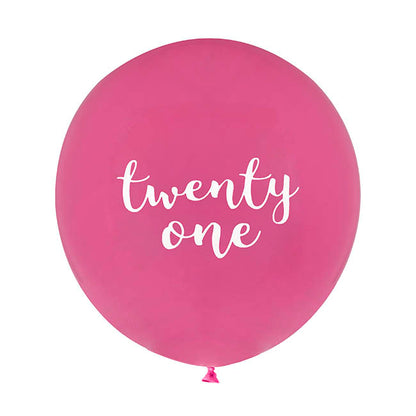 21st Birthday Assorted Party Balloons Set 6 Pink (30cmD)